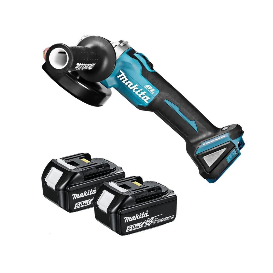 MAKITA 18V LXT 125MM BRUSHLESS GRINDER DGA504Z INCLUDING 2 X 5.0AH BATTERIES