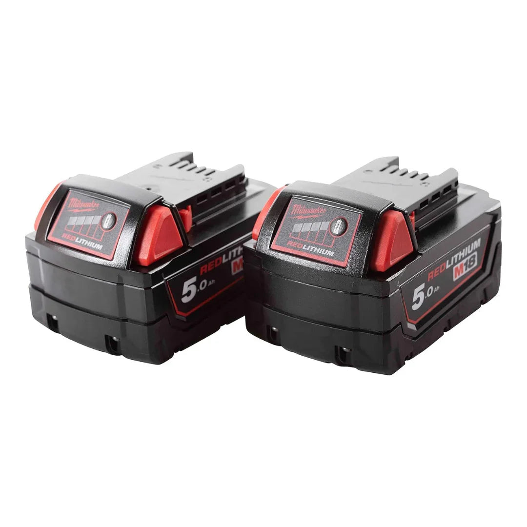Milwaukee M18B5 18V Lithium-Ion Battery Pack – Two 5.0Ah Batteries
