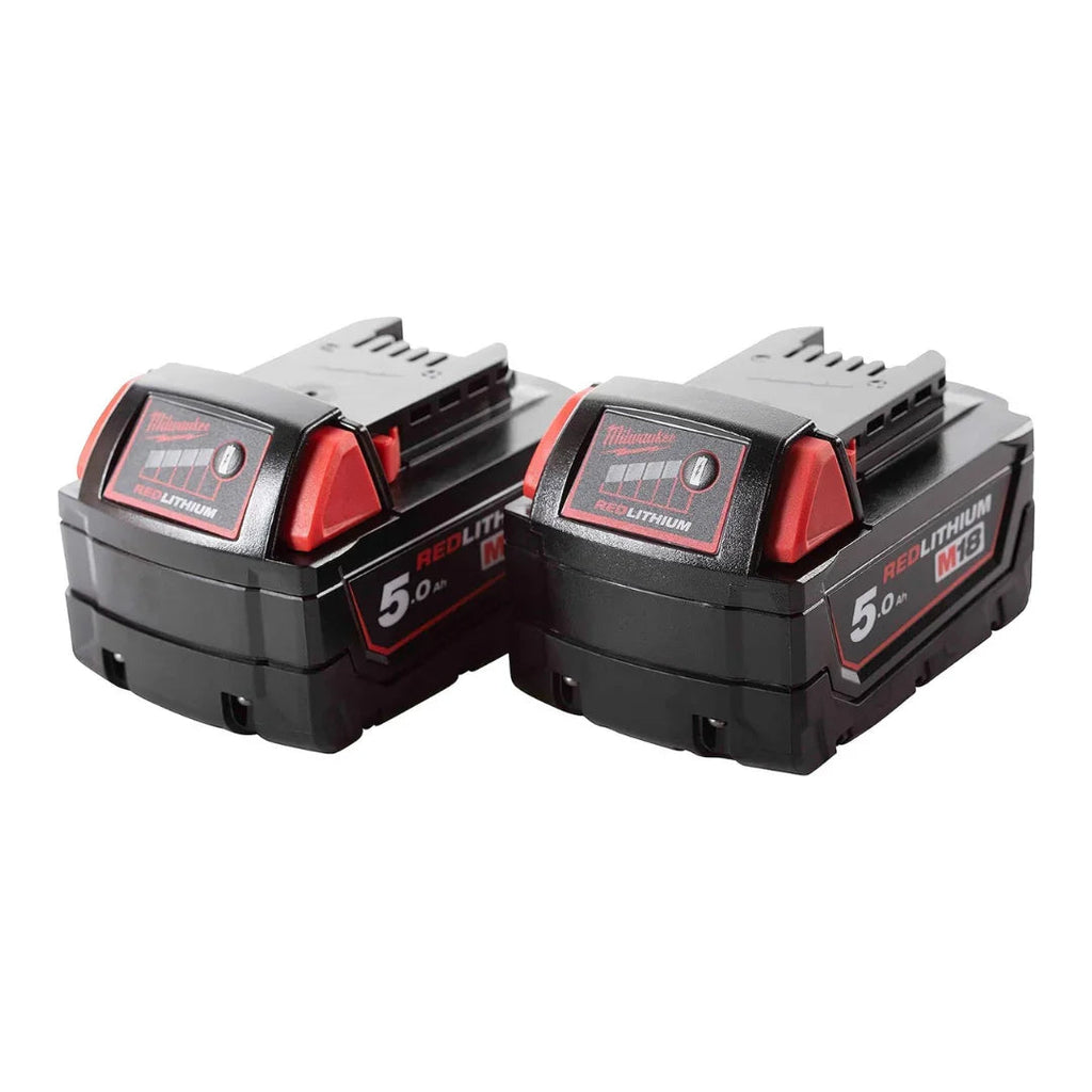 Milwaukee M18 BOS125-0 Orbital Sander + 2× 5.0Ah Batteries