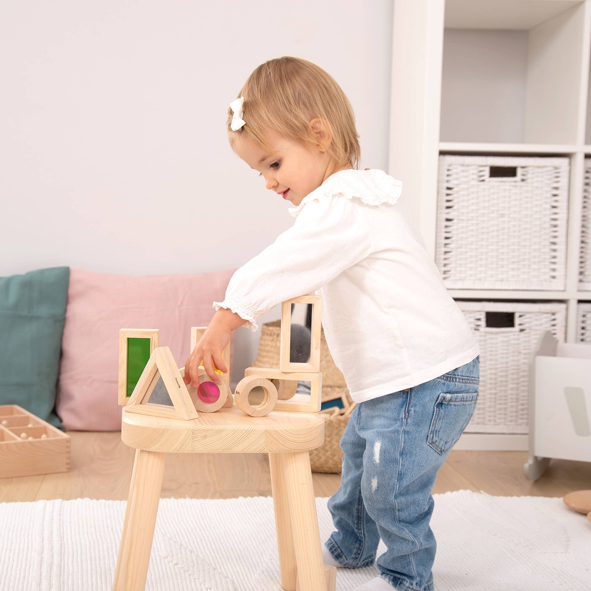 Rainbow Blocks -  Building blocks - Wooden Toy - Sensory